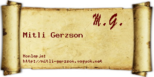 Mitli Gerzson névjegykártya